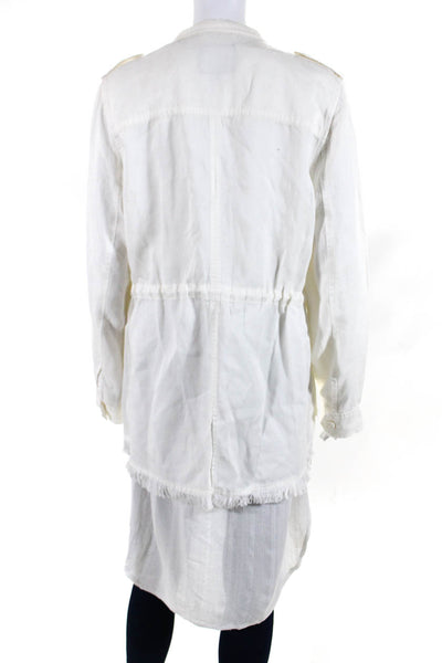 Sanctuary L Space Womens White Fringe Edge Button Down Shirt Top Size S LOT 2
