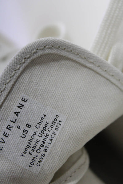 Everlane Womens Lace Up Combat Boots White Organic Cotton Size 8