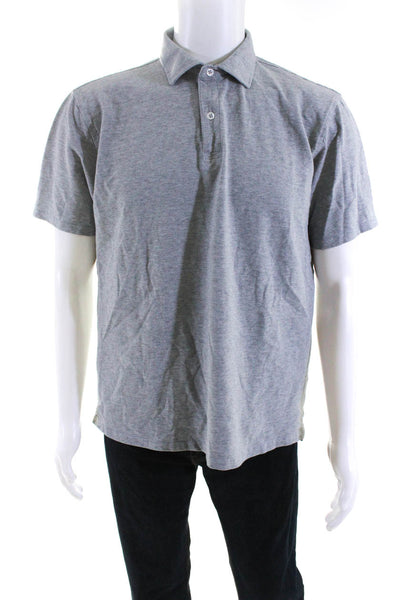 Holderness & Bourne Mens Short Sleeve Collared Polo Shirt Gray Cotton Size Large