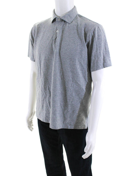 Holderness & Bourne Mens Short Sleeve Collared Polo Shirt Gray Cotton Size Large