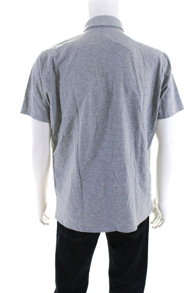 Holderness & Bourne Mens Short Sleeve Collared Polo Shirt Gray Cotton Size Large