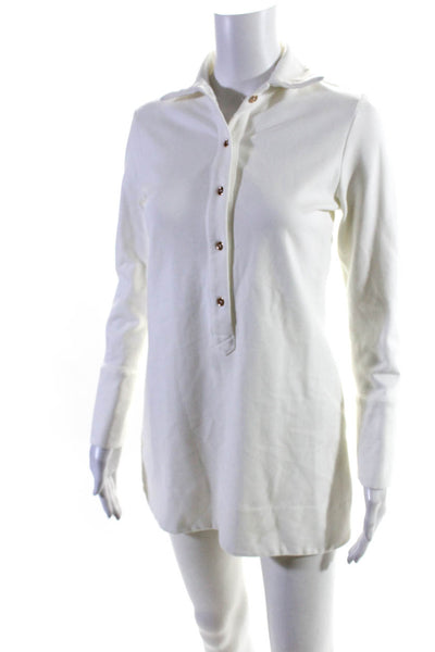 CK Bradley Womens Collared Long Sleeve Button Up Mini Dress White Size XS