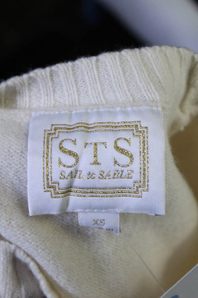 STS Sail To Sable Womens Wool Knit Long Sleeve Pullover Sweater Cream Size XS