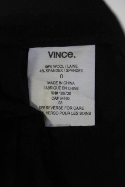 Vince Women's Flat Front Side Stripe Straight Leg Dress Pant Black Size 0