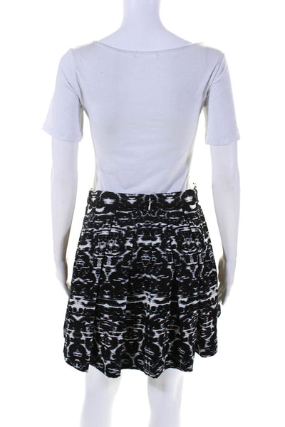 J Crew Women's Abstract Print Blouse Skirt Set Black Size 0