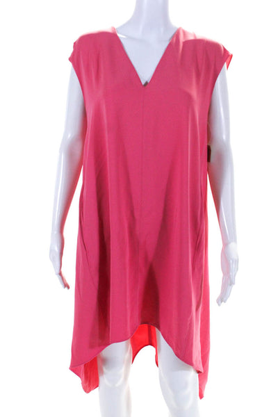 Rachel Rachel Roy Women's Sleeveless V-Neck Shift Dress  Pink Coral Size M