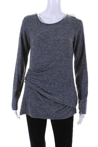 Rachel Rachel Roy Women's Long Sleeve Gathered Scoop Neck T-shirt Gray Size L