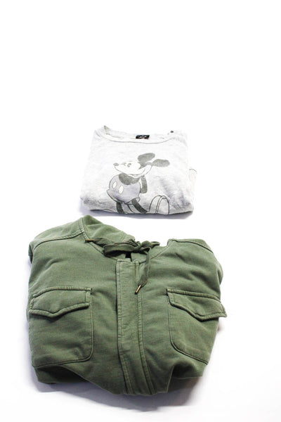 Sanctuary David Lerner Womens Cotton Zip Up Jacket Green Size XS M Lot 2