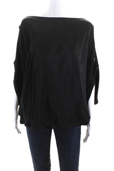 Emerson Thorpe Womens Scoop Neck Cold Shoulder Sleeve Blouse Top Black Size M