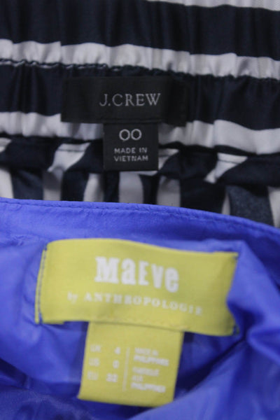 J Crew Maeve Womens Striped Pants Plaid Skirt Black Blue Purple Size 00 0 Lot 2