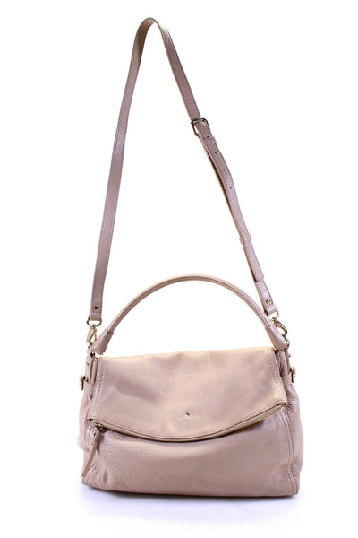 Kate Spade Women's Leather Detachable Slouchy Crossbody Handbag Beige Size M
