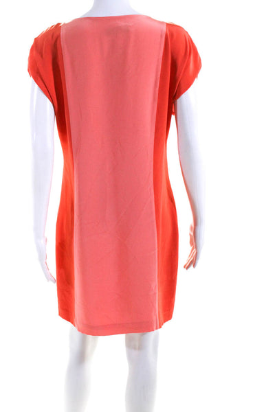 Trina Turk Women's Round Neck Sleeveless Beaded Mini Dress Orange Size 0