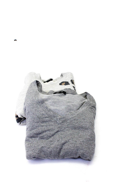 Monrow Women's Crewneck Long Sleeves Sweatshirt Gray Size XS Lot 2