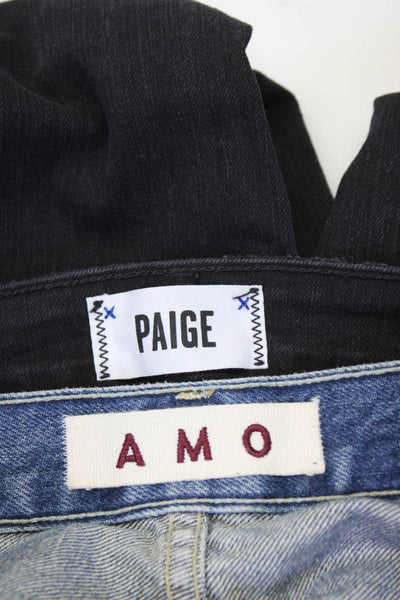 Paige Women's Midrise Five Pockets Skinny Denim Pant Black Size 26 Lot 2