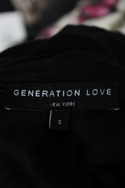 Generation Love Womens Linen Long Sleeves Shirt Black Size Small