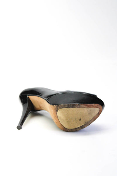Stuart Weitzman Womens Peep Toe Platform Stiletto Heels Pumps Black Size 7.5