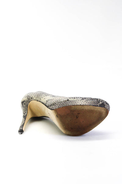 Michael Michael Kors Womens Snakeskin Print Platform Heels Pumps Gray Size 7.5