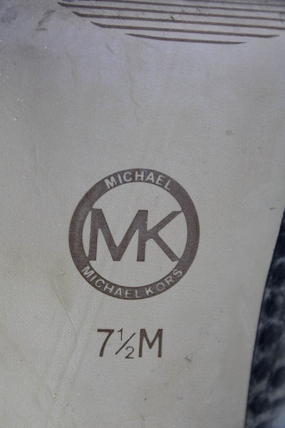 Michael Michael Kors Womens Snakeskin Print Platform Heels Pumps Gray Size 7.5