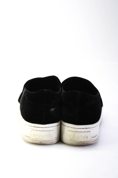 Vince Womens Velvet Closed Toe Platform Slip-Ons Loafers Black Size 7