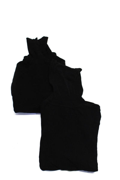 Zara Women's Turtleneck Short Sleeves Pullover Sweater Black Size S Lot 2