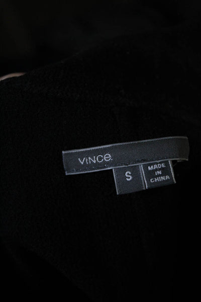 Vince Womens Sleeveless Full Zipper Long Coat Black Wool Size Small