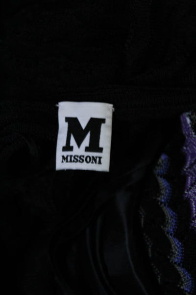 M Missoni Womens V Neck Long Sleeves Sweater Dress Black Size EUR 40
