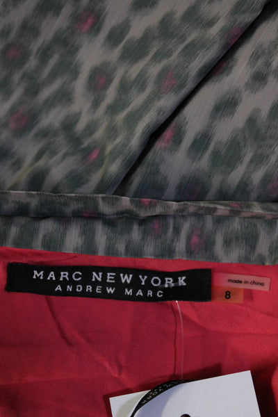 Marc New York Women's C-Neck Sleeveless Pockets Midi Dress Animal Print Size 8
