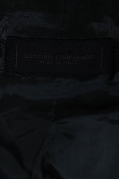 Narciso Rodriguez Wolmens Button Down Jacket Dark Forrest Green Wool Size 8