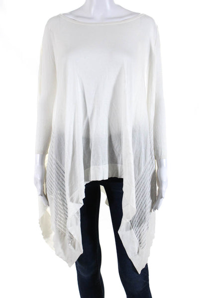 Cotton By Autumn Cashmere Womens Cotton Knit Round Neck Blouse Top White Size S