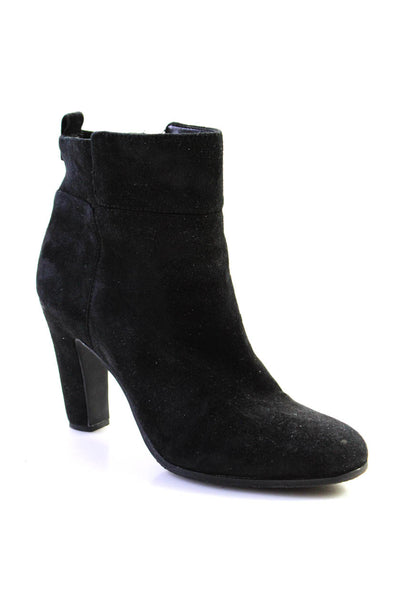 Sam Edelman Womens Suede Round Toe Side Zip Ankle Boots Black Size 8.5