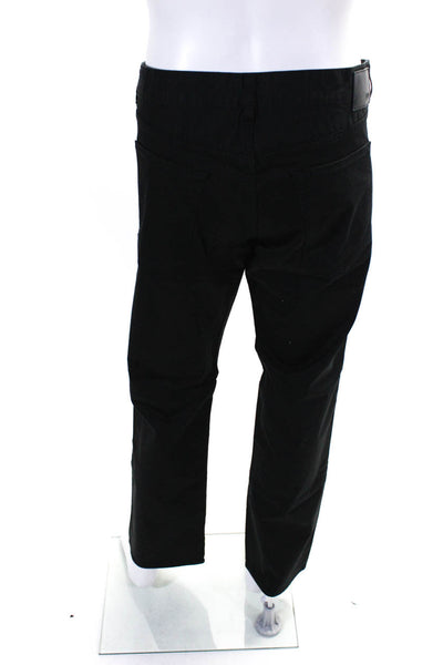 Boss Hugo Boss Mens Cotton Flat Front Zip Button Straight Pants Black Size EUR40