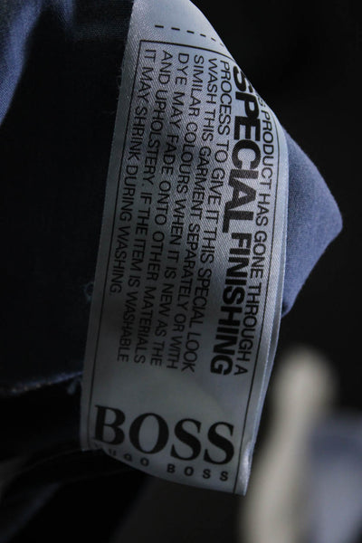 Boss Hugo Boss Mens Cotton Buttoned Dark Wash Straight Leg Jeans Blue Size EUR40