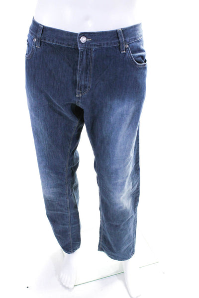 Boss Hugo Boss Mens Cotton Medium Wash Button Straight Leg Jeans Blue Size EUR40