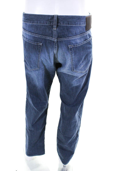 Boss Hugo Boss Mens Cotton Medium Wash Button Straight Leg Jeans Blue Size EUR40