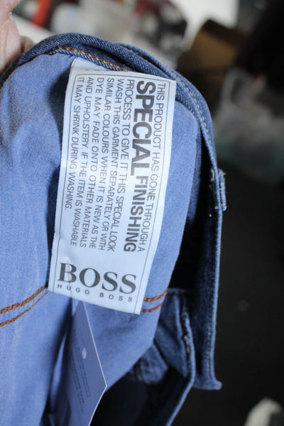 Boss Hugo Boss Mens Cotton Medium Wash Button Straight Leg Jeans Blue Size EUR40