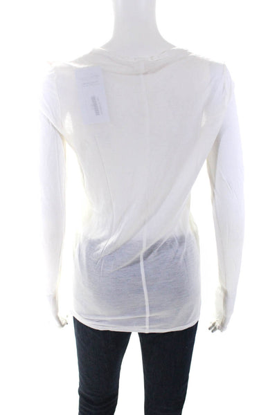 The Row Womens Long Sleeve Scoop Neck Lightweight Tee Shirt White Size Small