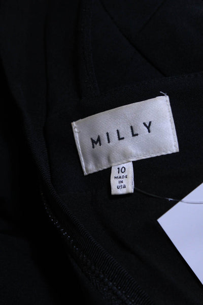Milly Womens Woven Cutout Sleeveless Knee Length Sheath Dress Black Size 10