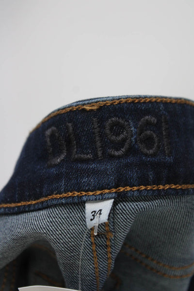 DL1961 Women's Dark Wash High Rise Slim Fit Jeans Blue Size 34