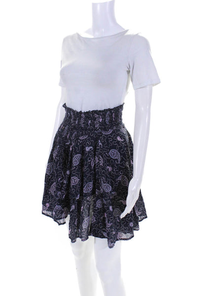 Isabel Marant Etoile Women's Smocked Waist Tiered Mini Floral Skirt Size S