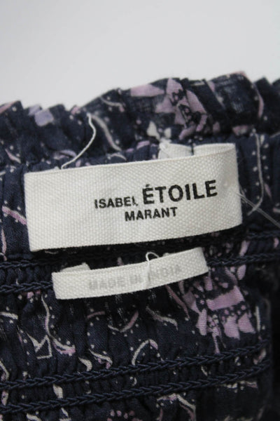 Isabel Marant Etoile Women's Smocked Waist Tiered Mini Floral Skirt Size S