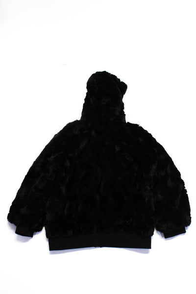 Ella Moss Hood Long Sleeves Full Zip Bomber Jacket Black Size 14