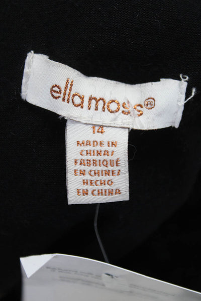 Ella Moss Hood Long Sleeves Full Zip Bomber Jacket Black Size 14