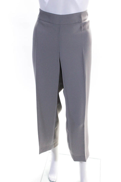 Armani Collezioni Womens Side Zip High Rise Pleated Trouser Pants Gray IT 48