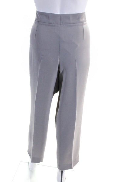 Armani Collezioni Womens Side Zip High Rise Pleated Trouser Pants Gray IT 48