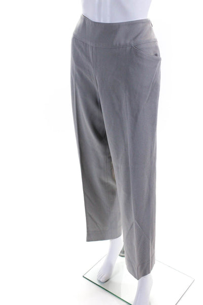 Armani Collezioni Womens Side Zip High Rise Pleated Dress Pants Gray Wool IT 48