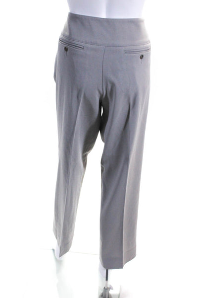 Armani Collezioni Womens Side Zip High Rise Pleated Dress Pants Gray Wool IT 48