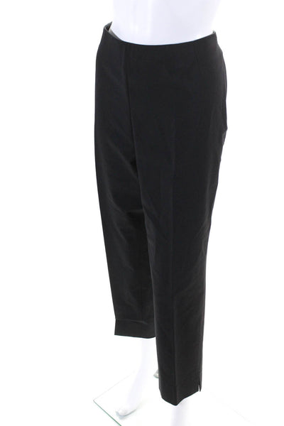 Lafayette 148 New York Womens Side Zip Pleated Trouser Pants Black Size 12