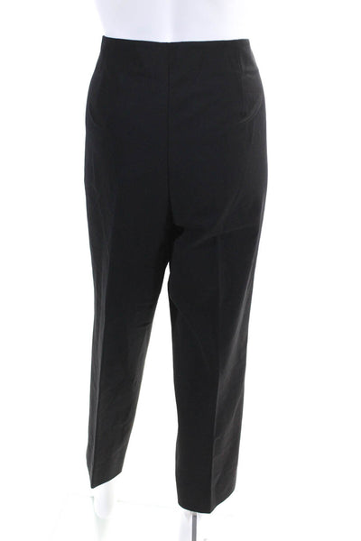 Lafayette 148 New York Womens Side Zip Pleated Trouser Pants Black Size 12