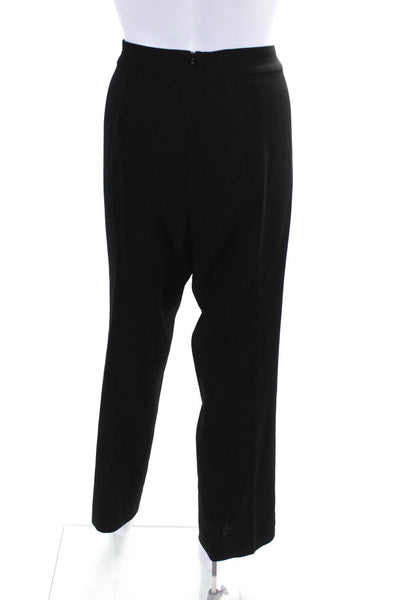 Donna Karan New York Womens Back Zip High Rise Pleated Dress Pants Black Size 12