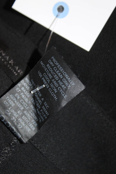 Donna Karan New York Womens Back Zip High Rise Pleated Dress Pants Black Size 12